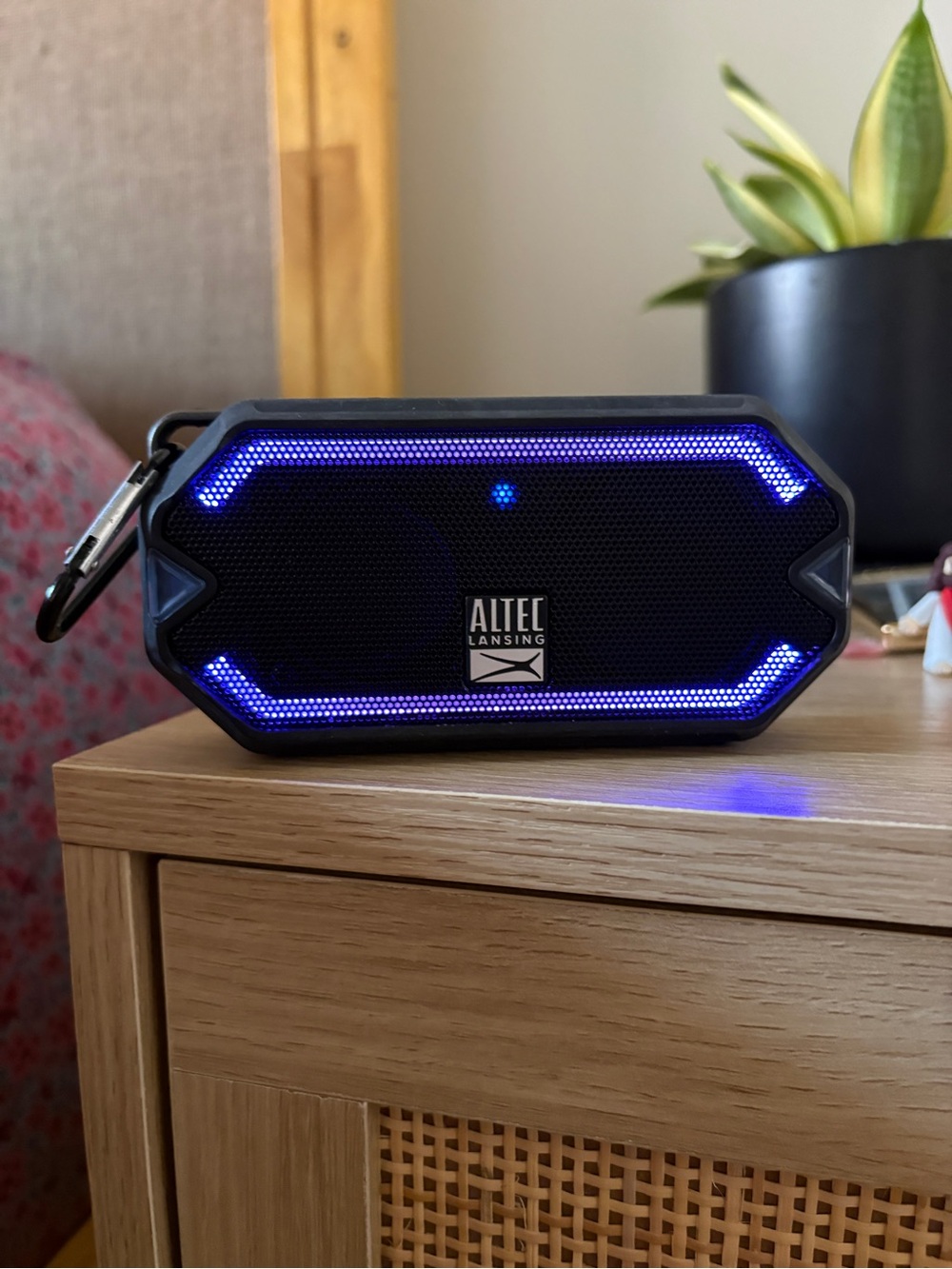 Portable Bluetooth Speaker - Black with Blue LED